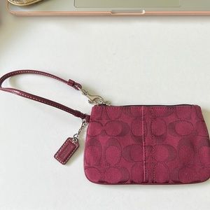 Maroon Coach Wristlet